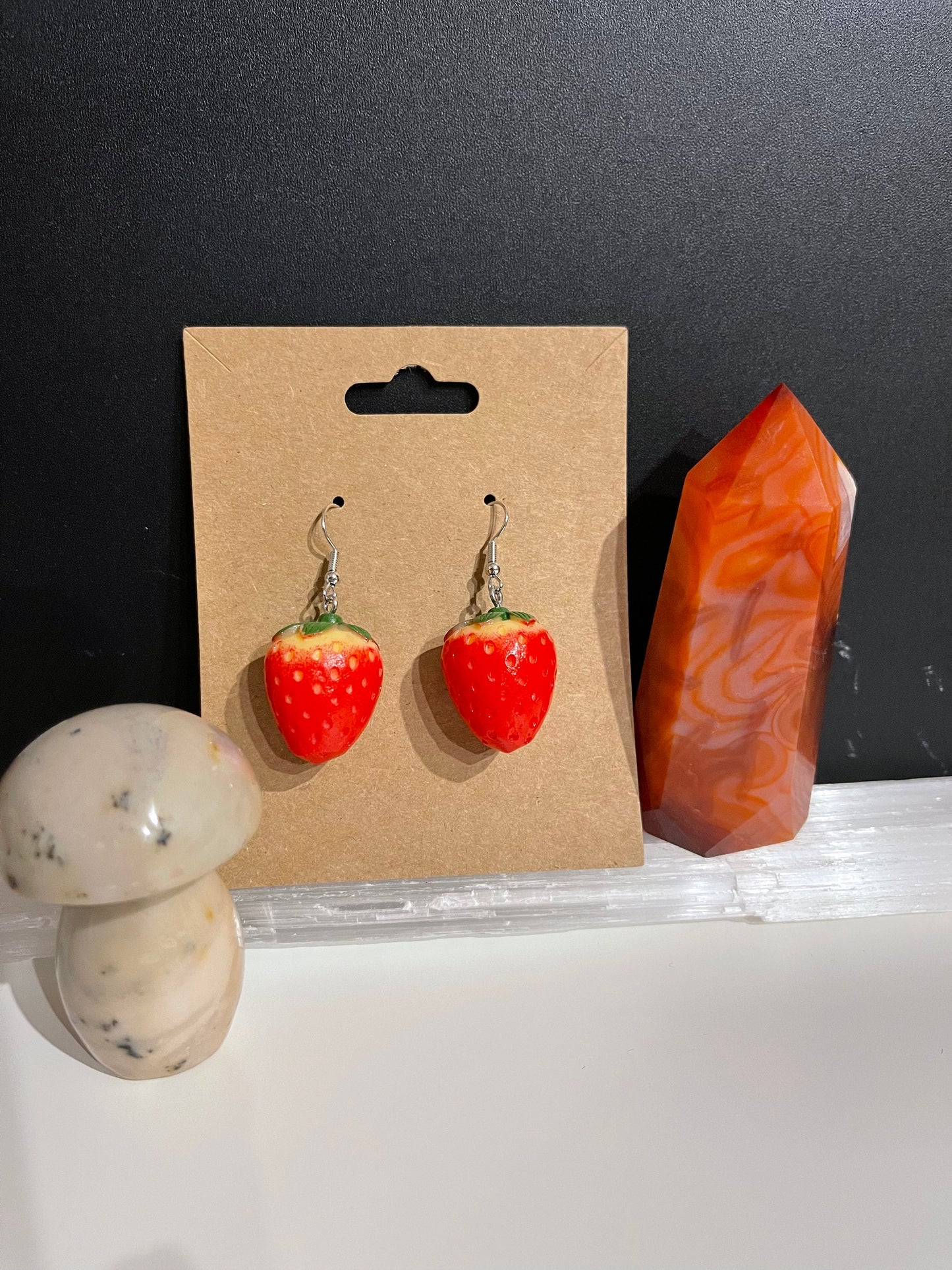 Strawberry Earrings ( Silver )