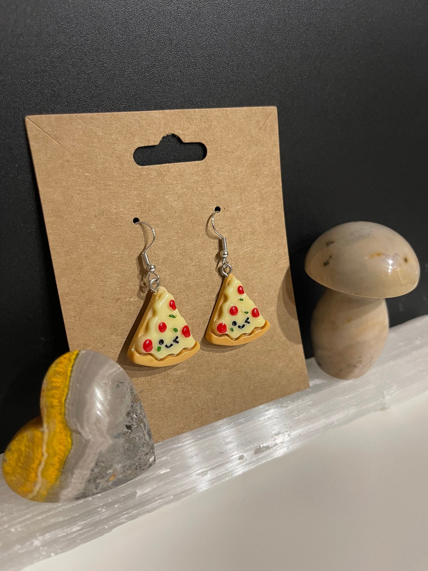 Pizza Earrings ( Silver )