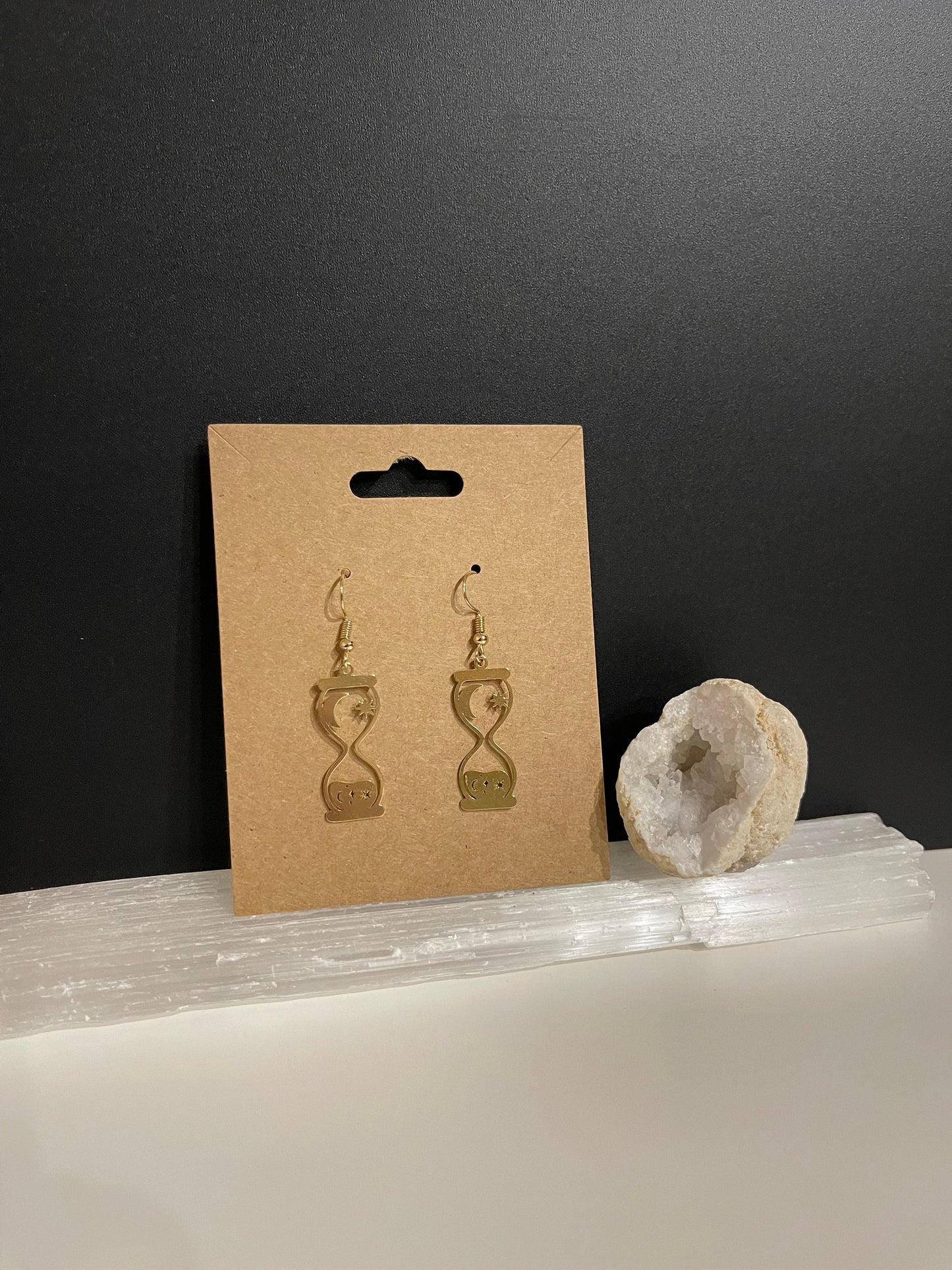 Galaxy Hourglass Earrings ( Gold )