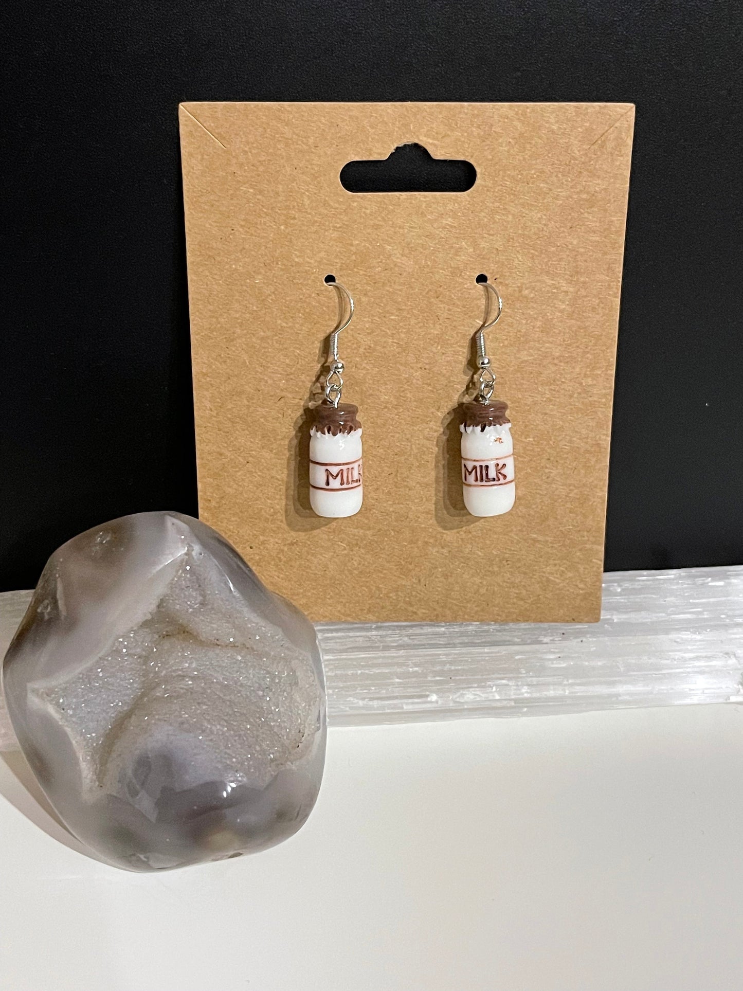 Chocolate Milk Earrings ( Silver)