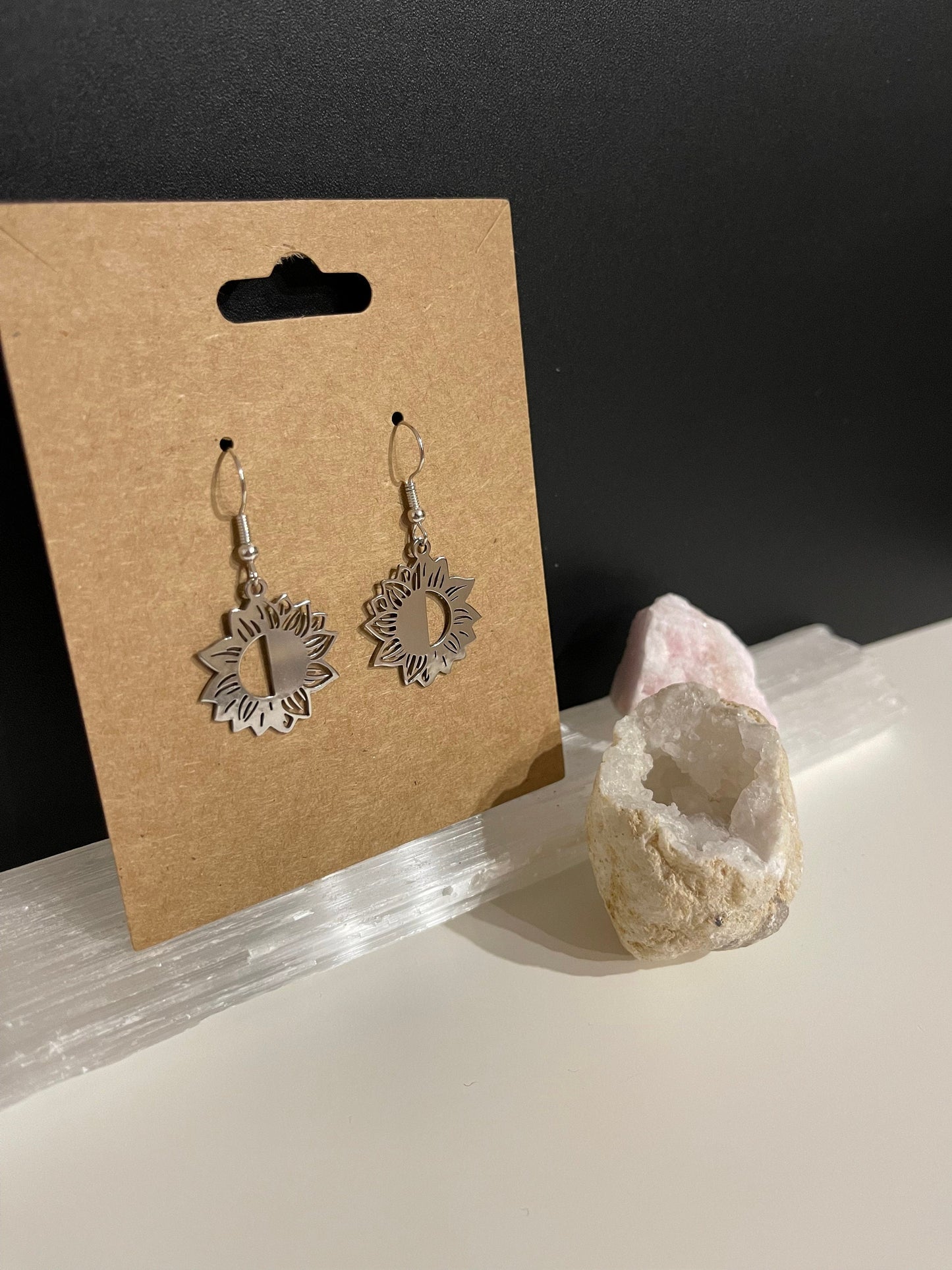 Sunflower Earrings ( Silver )