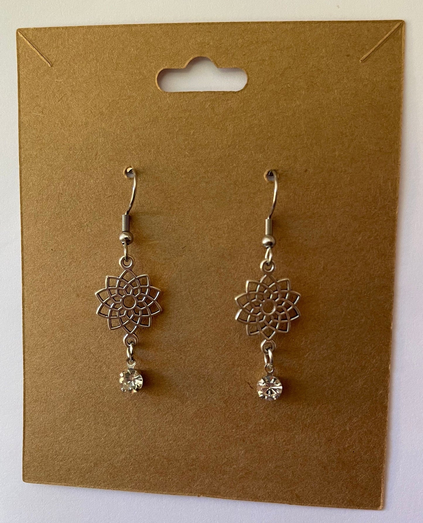 Star Mandala Earrings ( Silver )