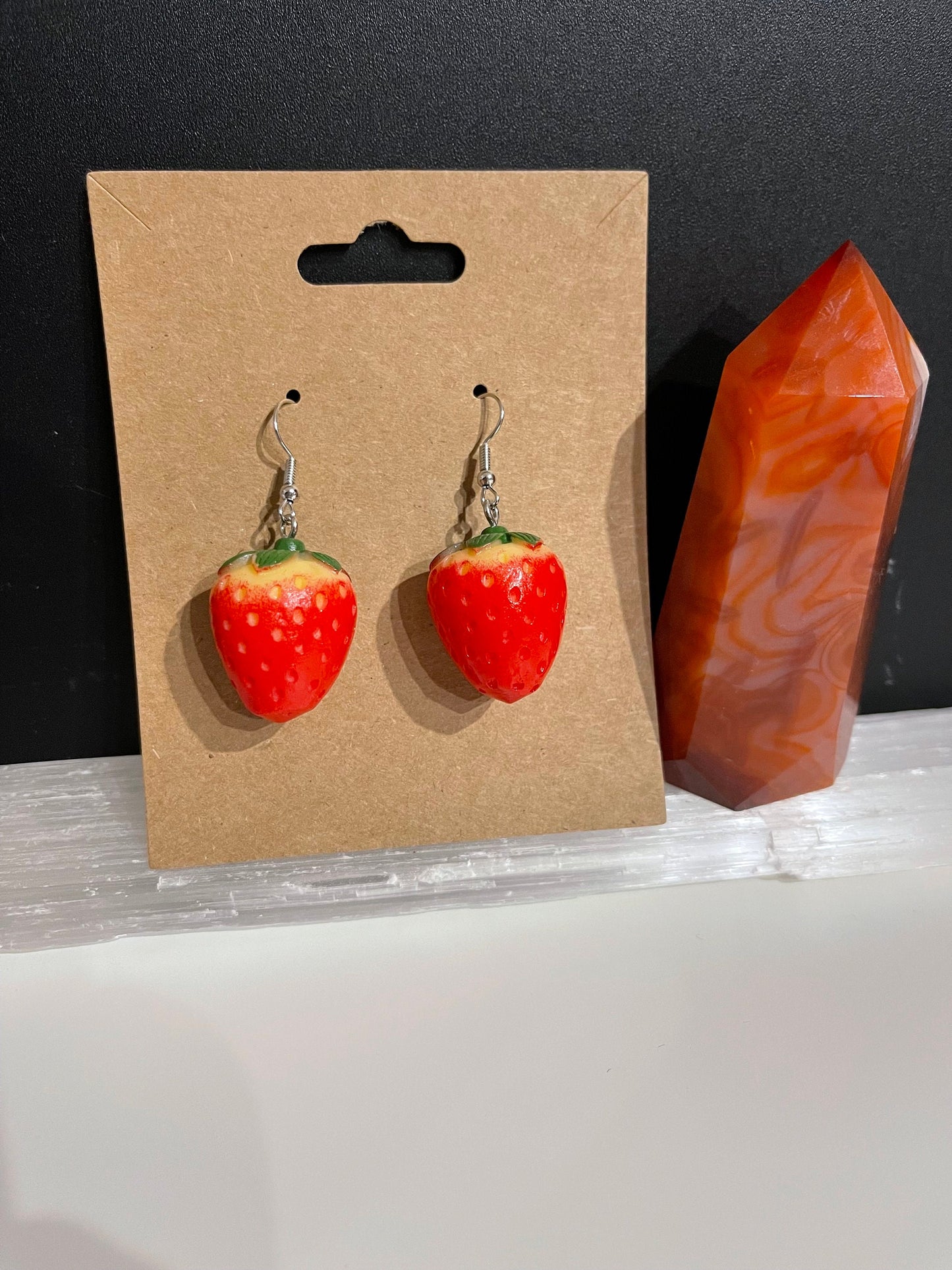 Strawberry Earrings ( Silver )