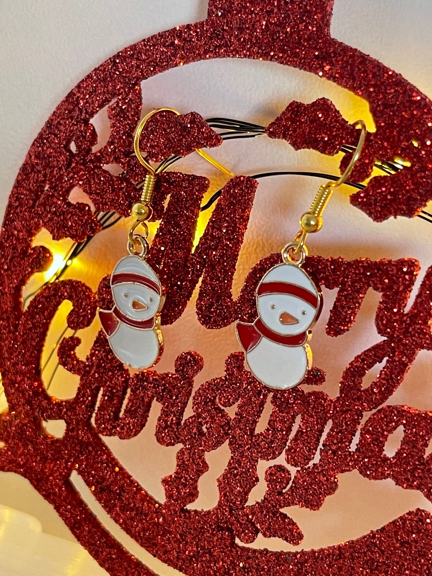 Snow Man Earrings ( Gold )