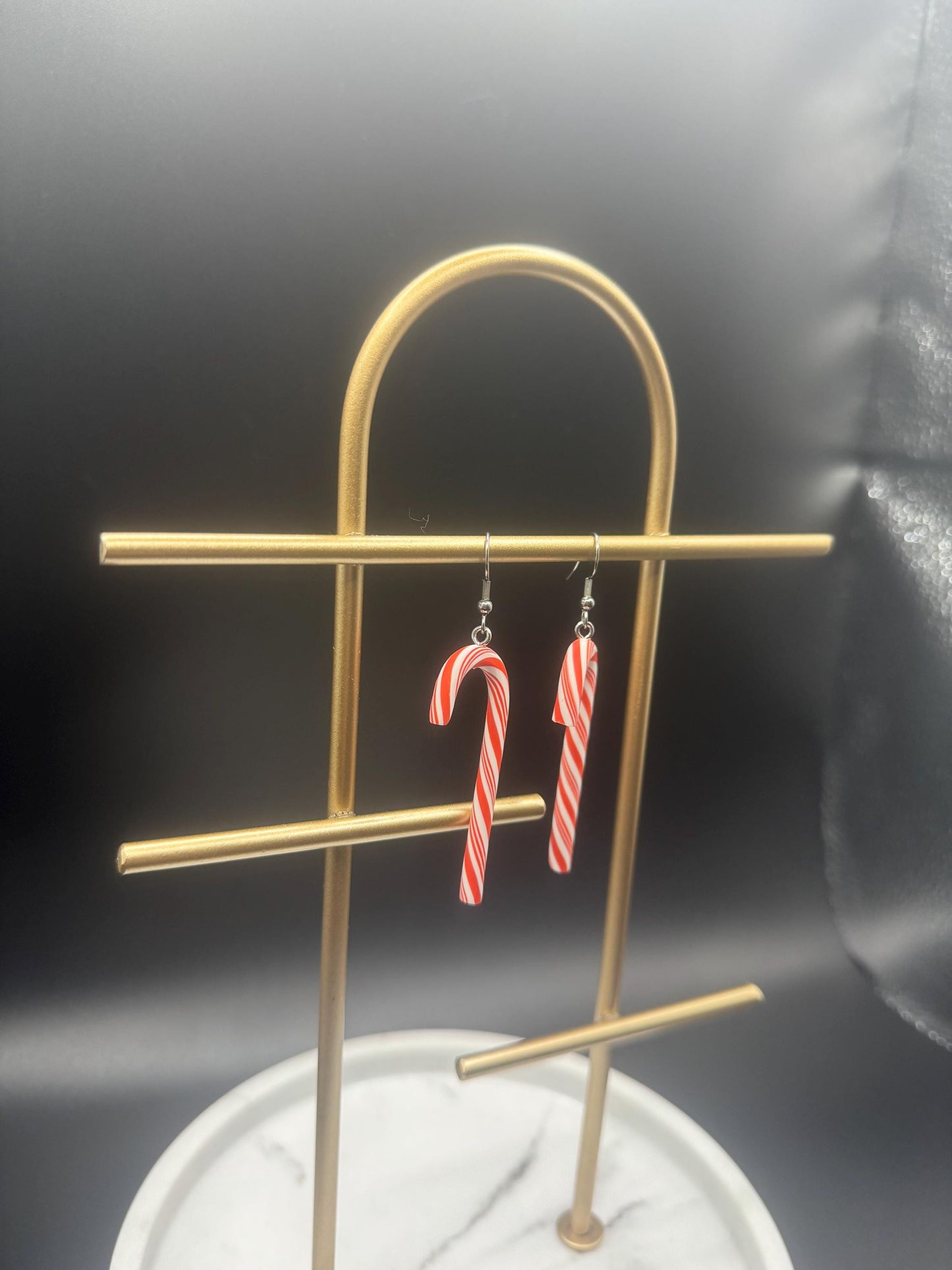 Candy Cane Earrings ( Silver )