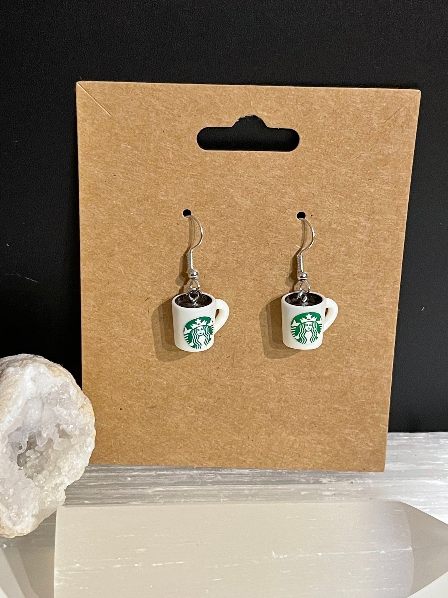 Coffee Cup Earrings ( Silver)