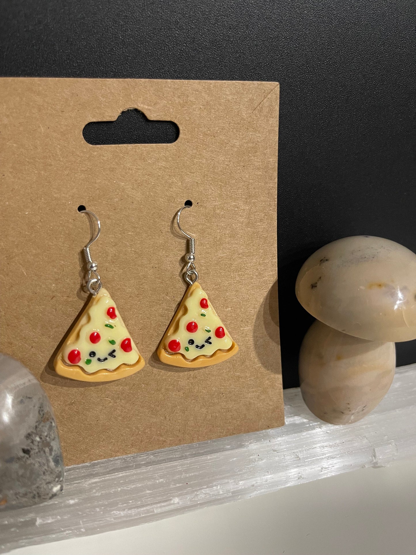 Pizza Earrings ( Silver )
