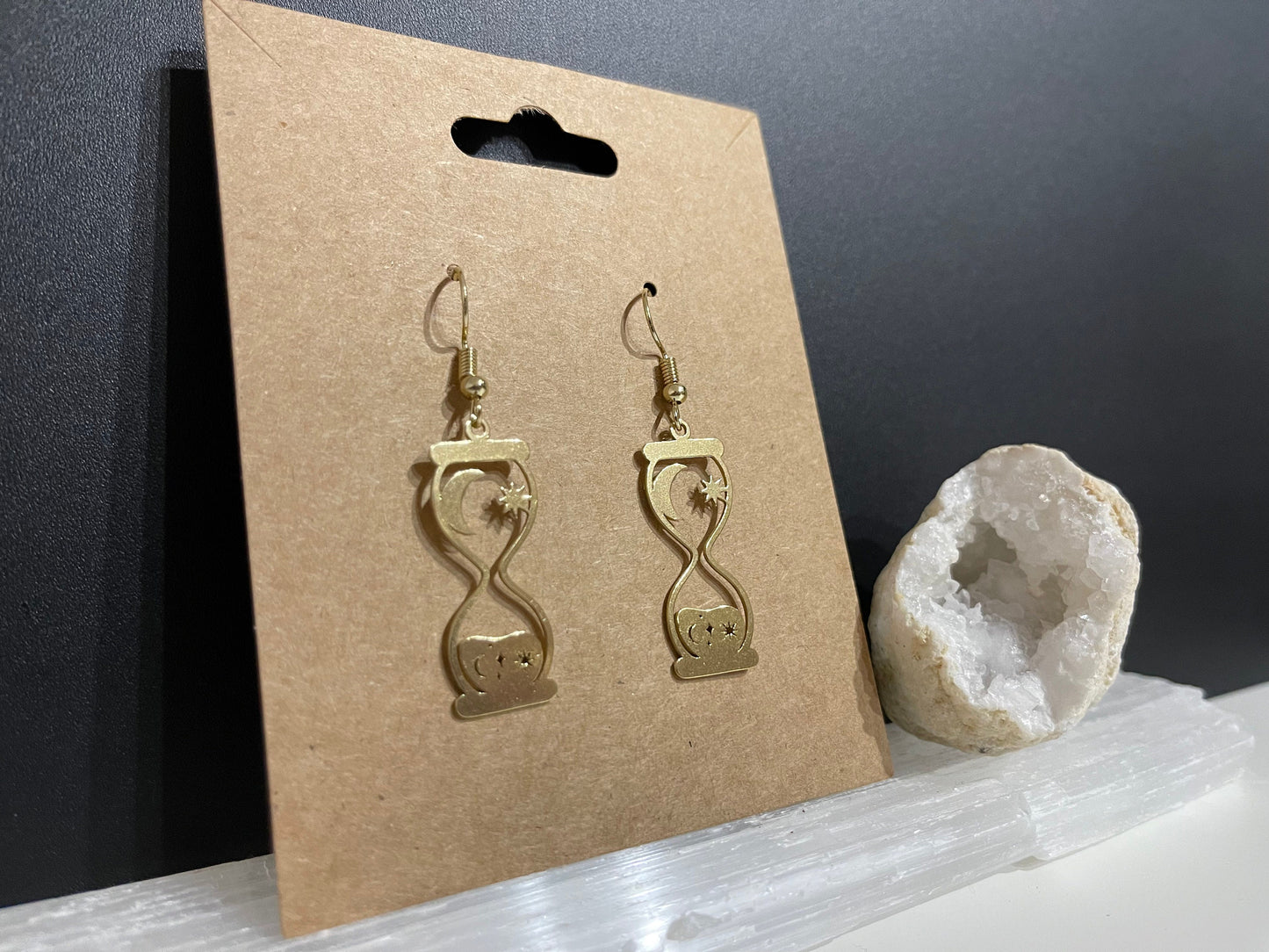 Galaxy Hourglass Earrings ( Gold )