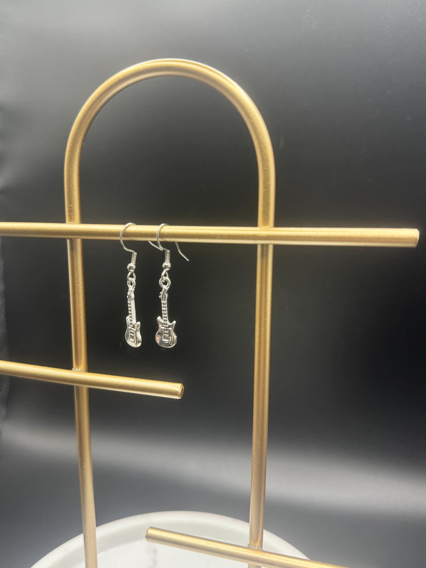 Guitar Earrings ( Silver )