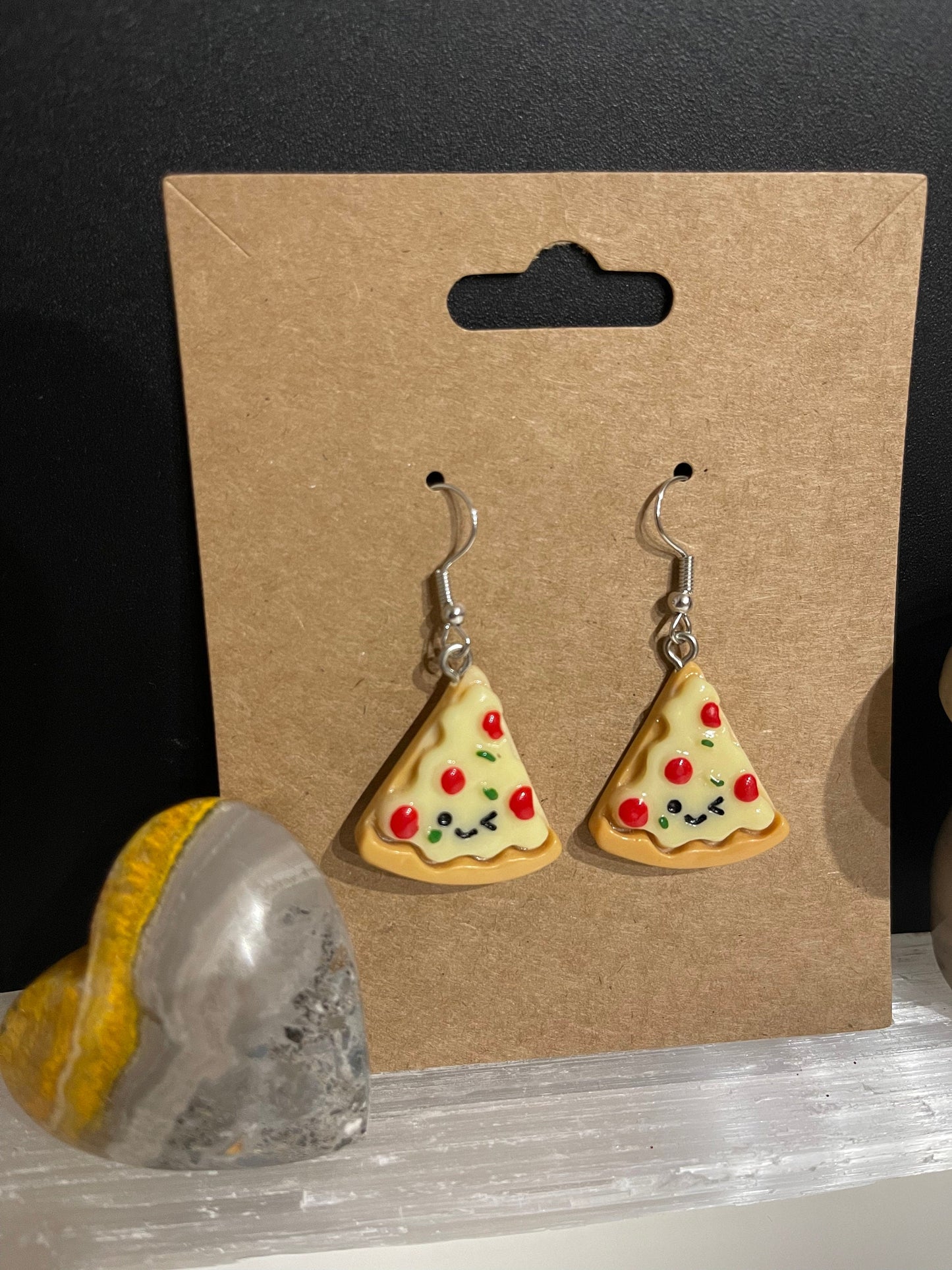Pizza Earrings ( Silver )