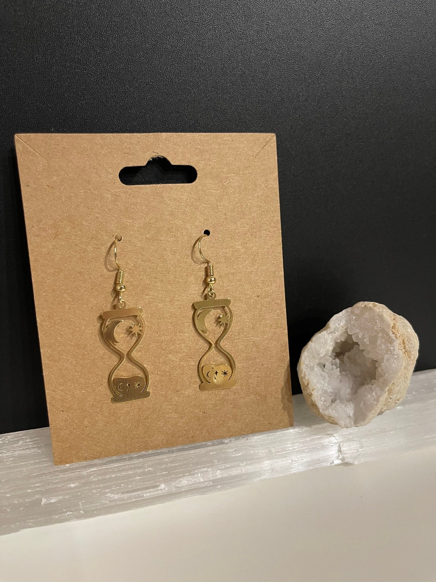Galaxy Hourglass Earrings ( Gold )