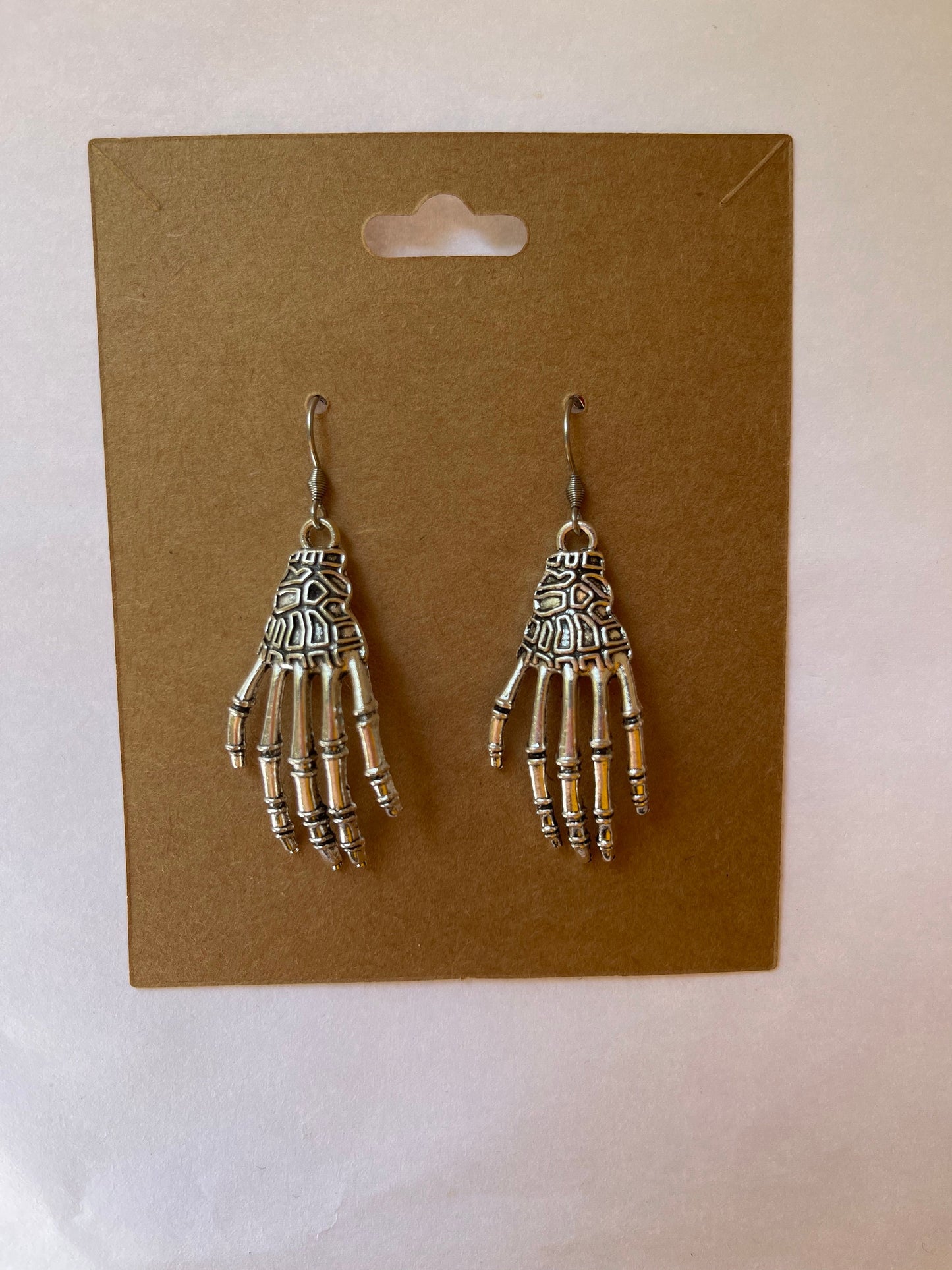 Skeleton Hand Earrings ( Silver )