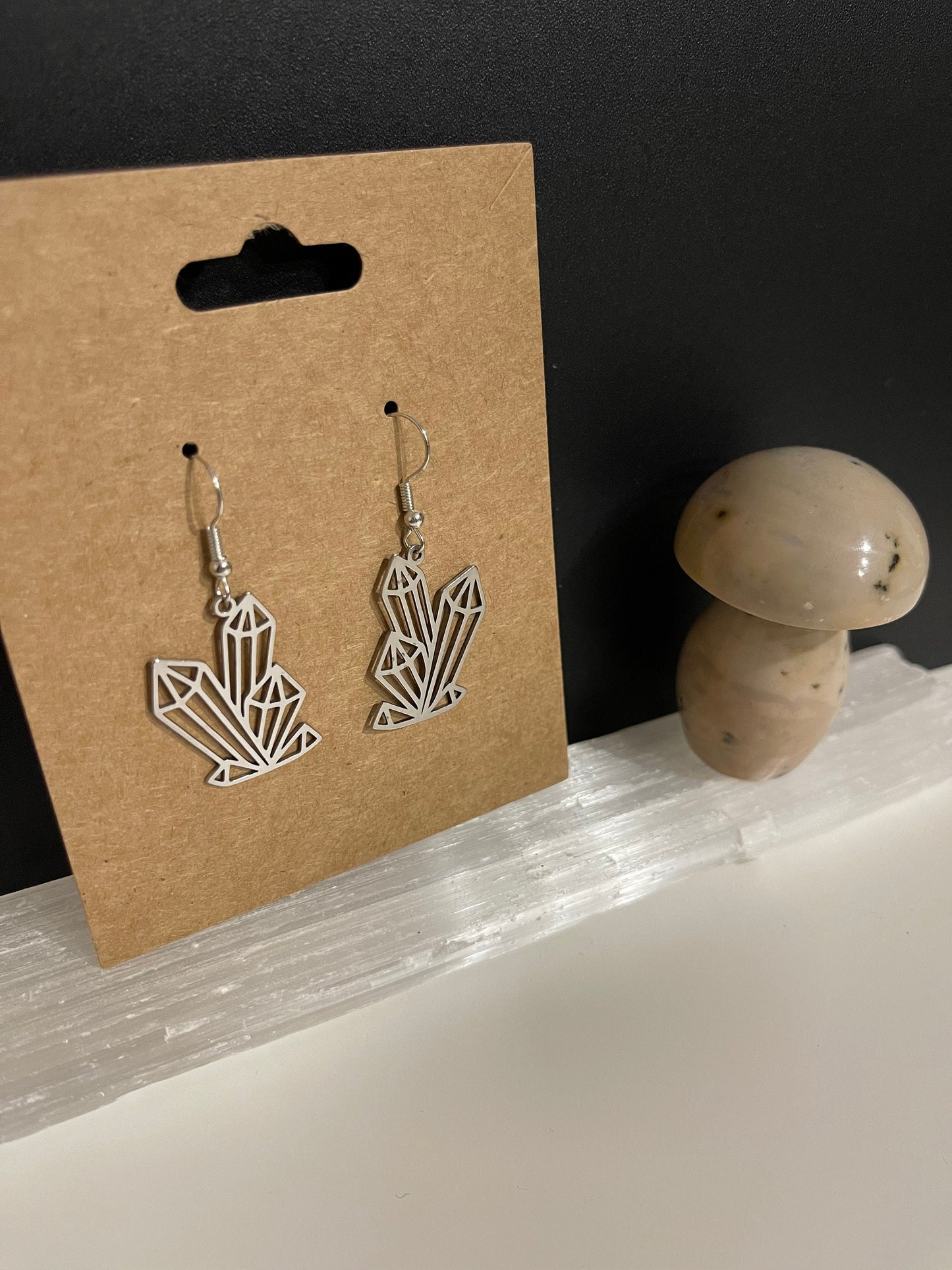 Crystal Cluster Earrings ( Silver )