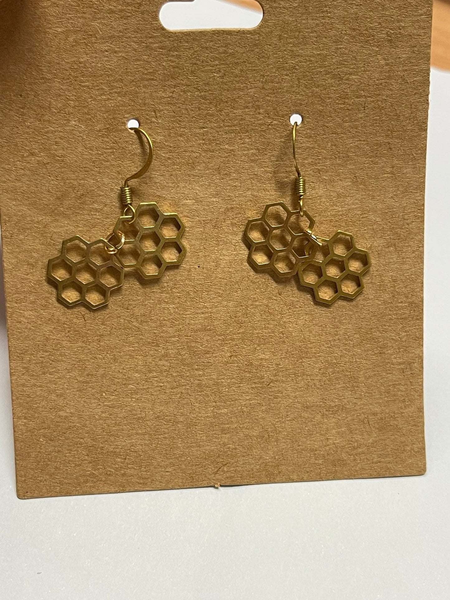 Honey Comb Earrings ( Gold )