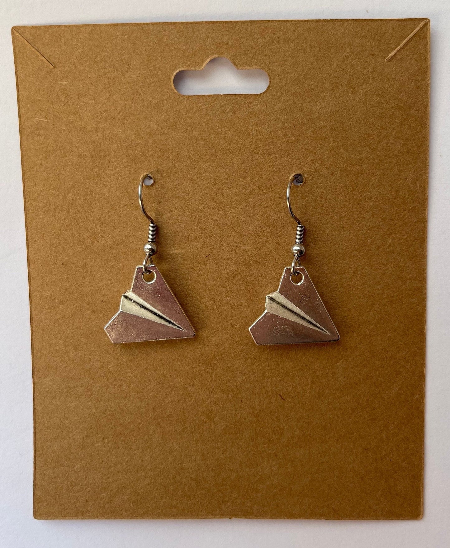 Paper Plane Earrings ( Silver )