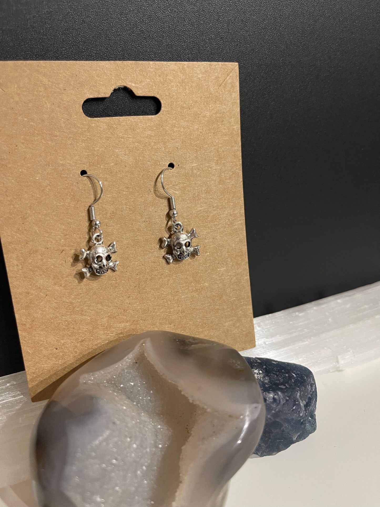 Cross Bone Earrings ( Silver )