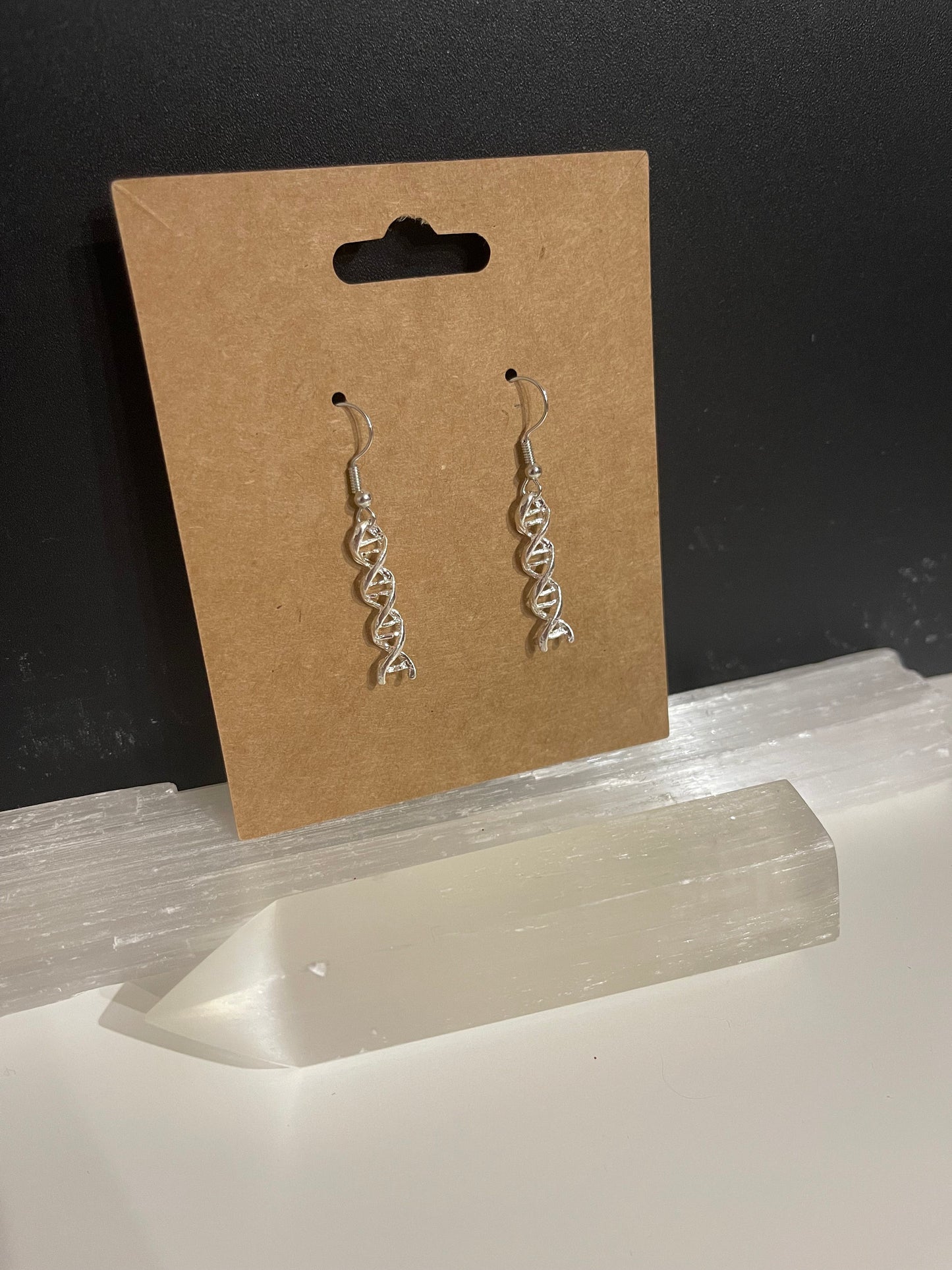 DNA Strand Earrings ( Silver )
