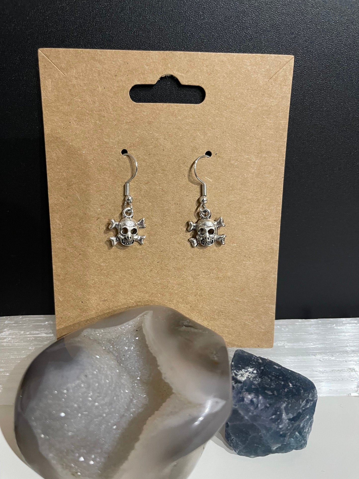 Cross Bone Earrings ( Silver )