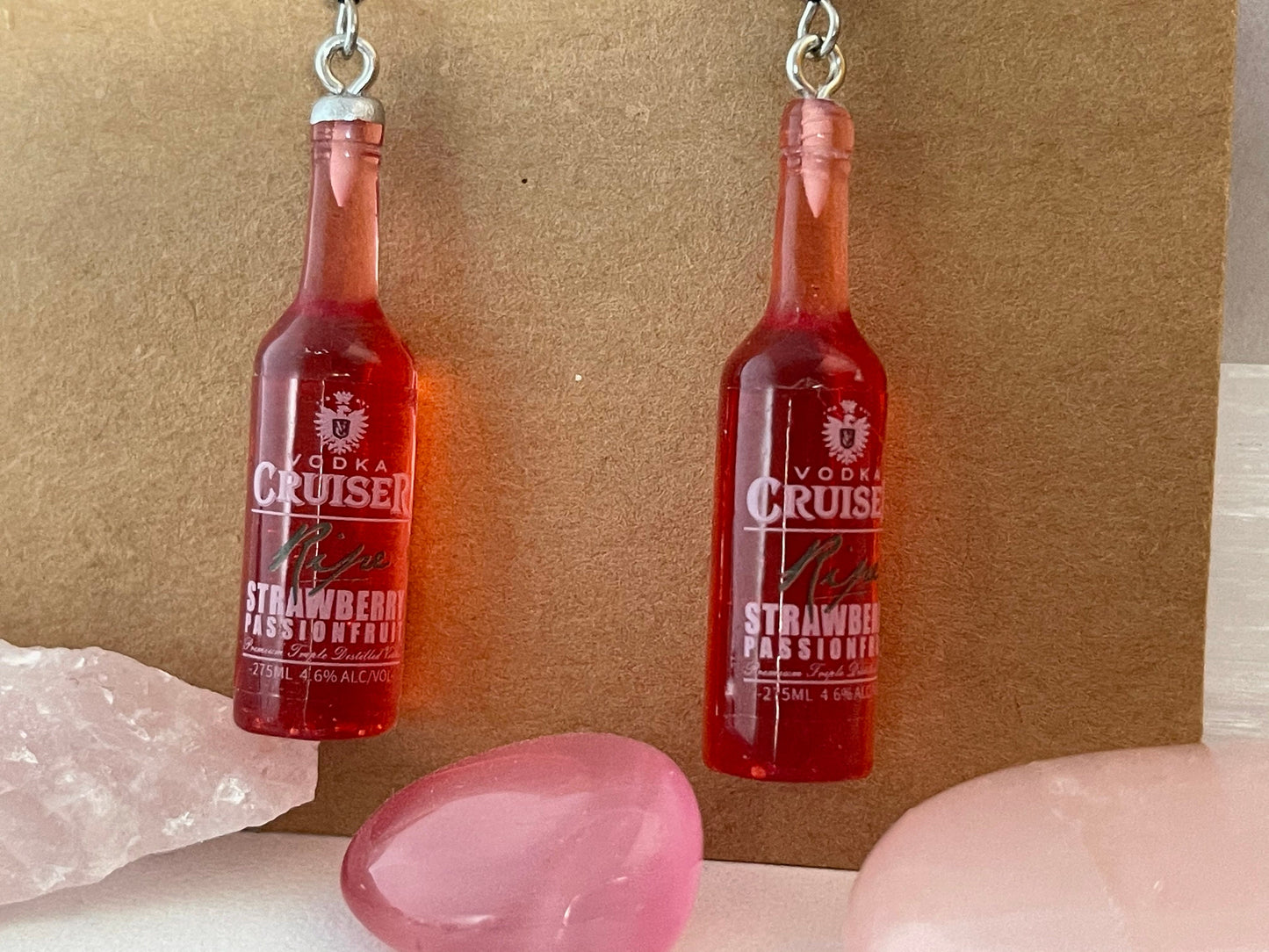 Strawberry Cruiser Bottle Earrings ( Silver )