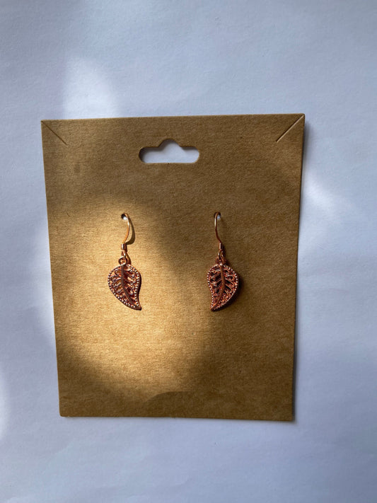 Leaf Earrings ( Rose Gold )
