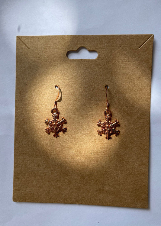 Snowflake Earrings ( Rose Gold )