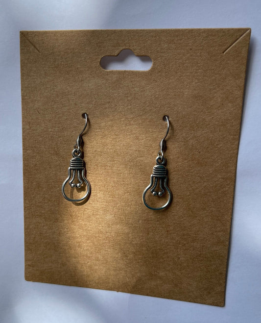 Lightbulb Earrings ( Silver )