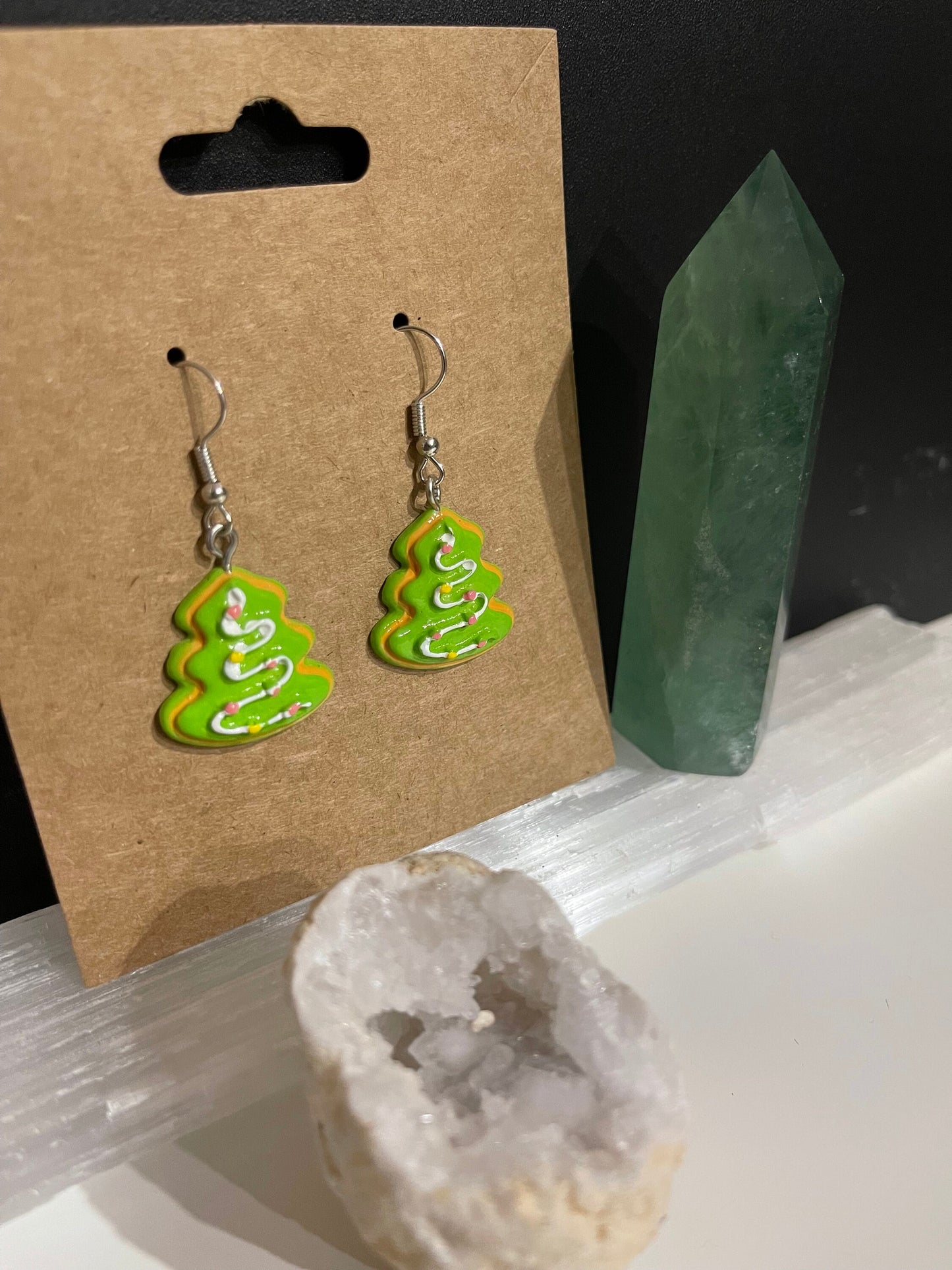 Christmas Cookie Earrings ( Silver)