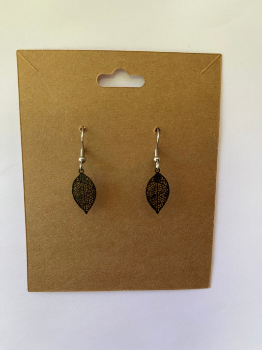 Black Leaf Earrings