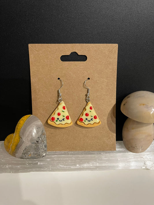 Pizza Earrings ( Silver )