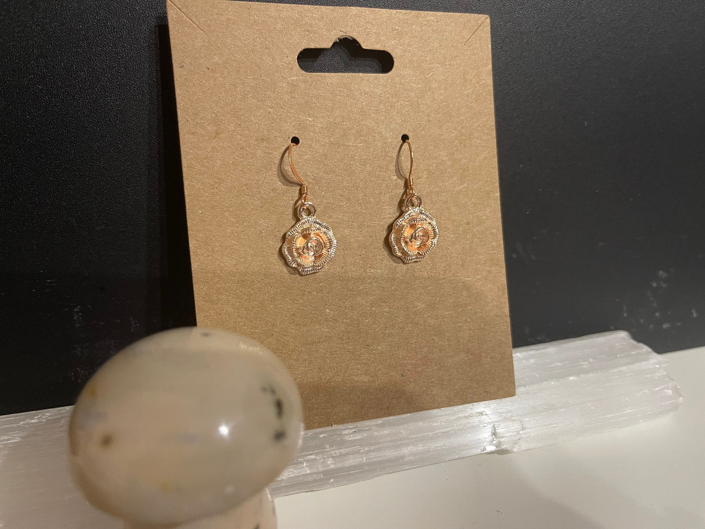 Rose Earrings ( Rose gold)