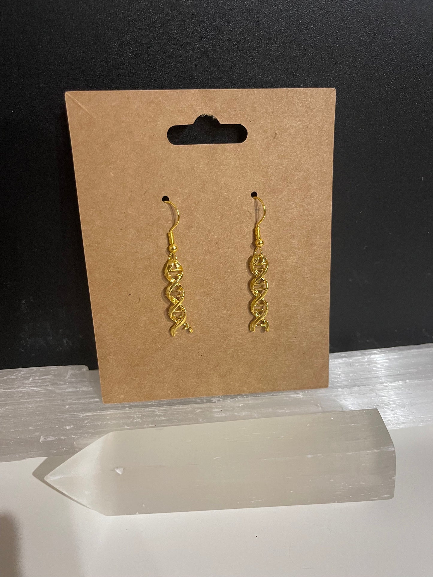 DNA Strand Earrings ( Gold )