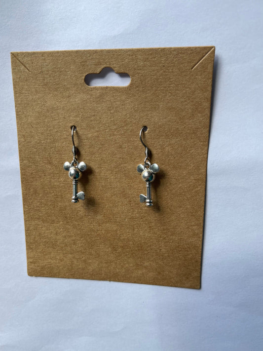Mouse Key Earrings ( Silver )