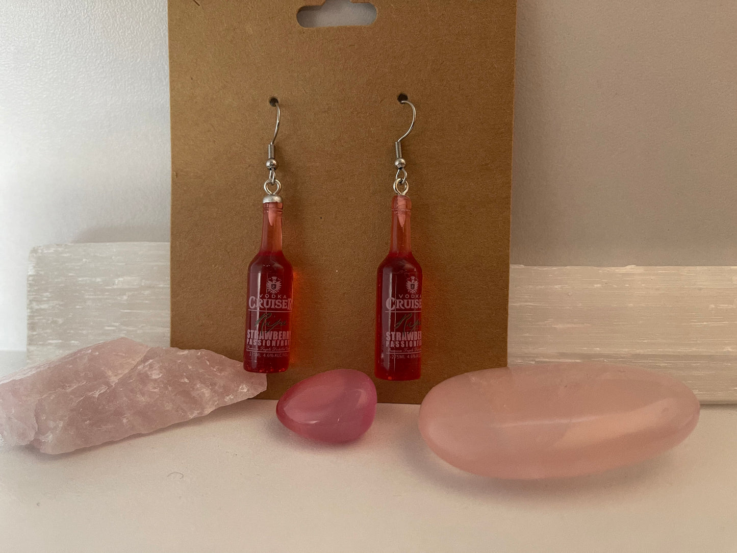 Strawberry Cruiser Bottle Earrings ( Silver )