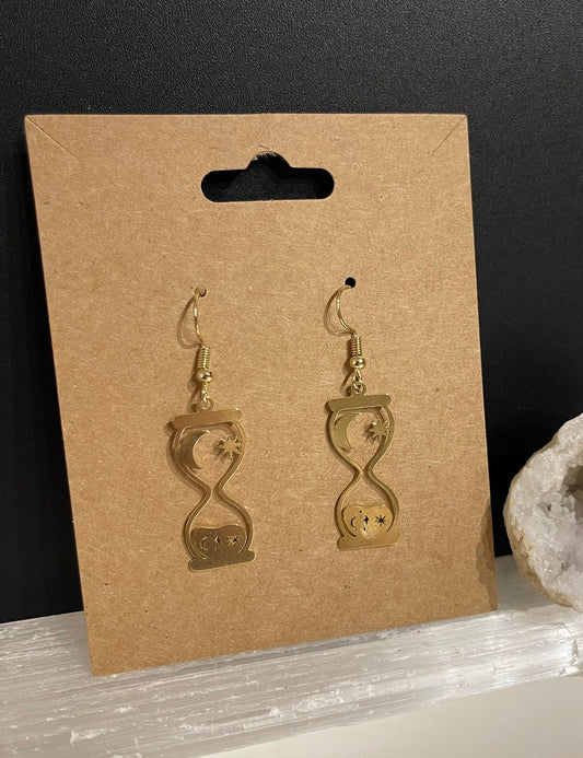 Galaxy Hourglass Earrings ( Gold )