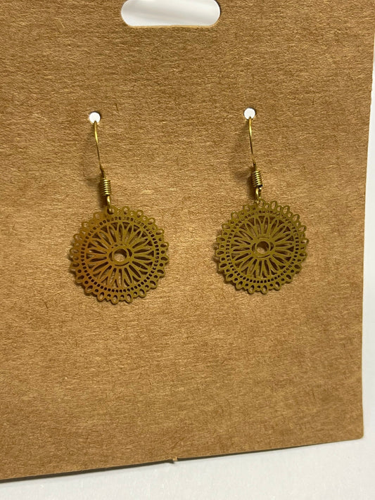 Mandala Earrings ( Gold )