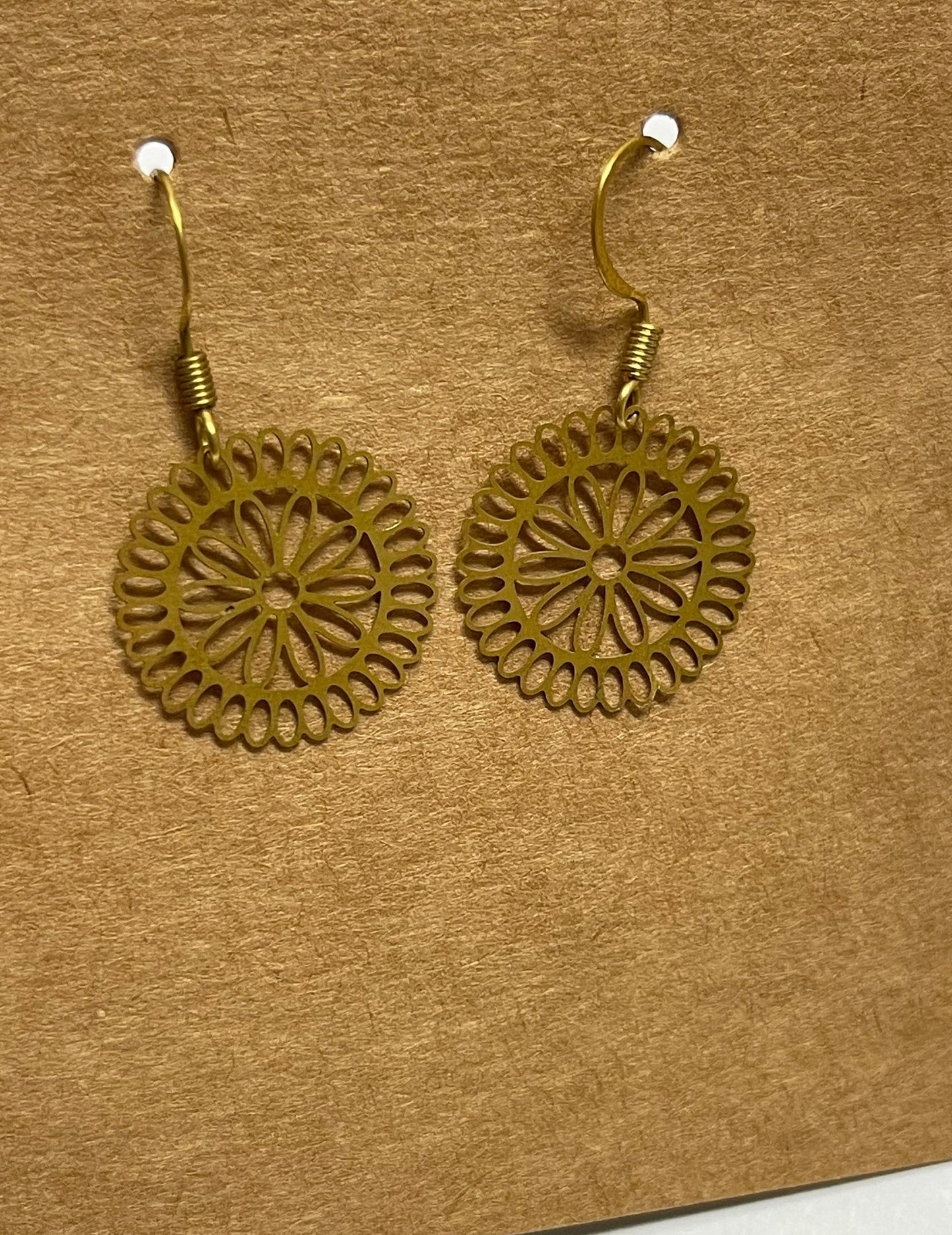 Mandala Earrings ( Gold )