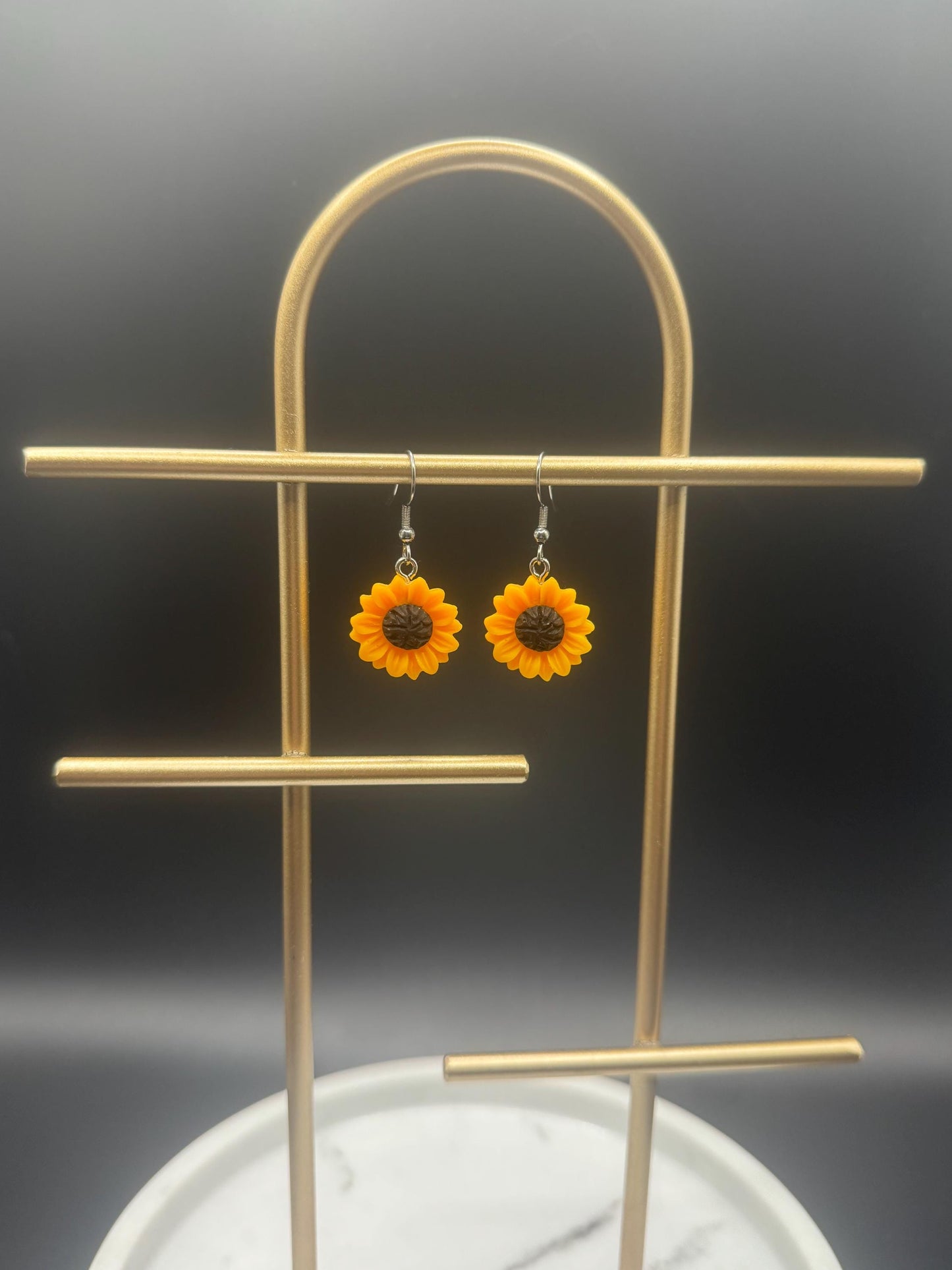 Sunflower Earrings ( Silver )