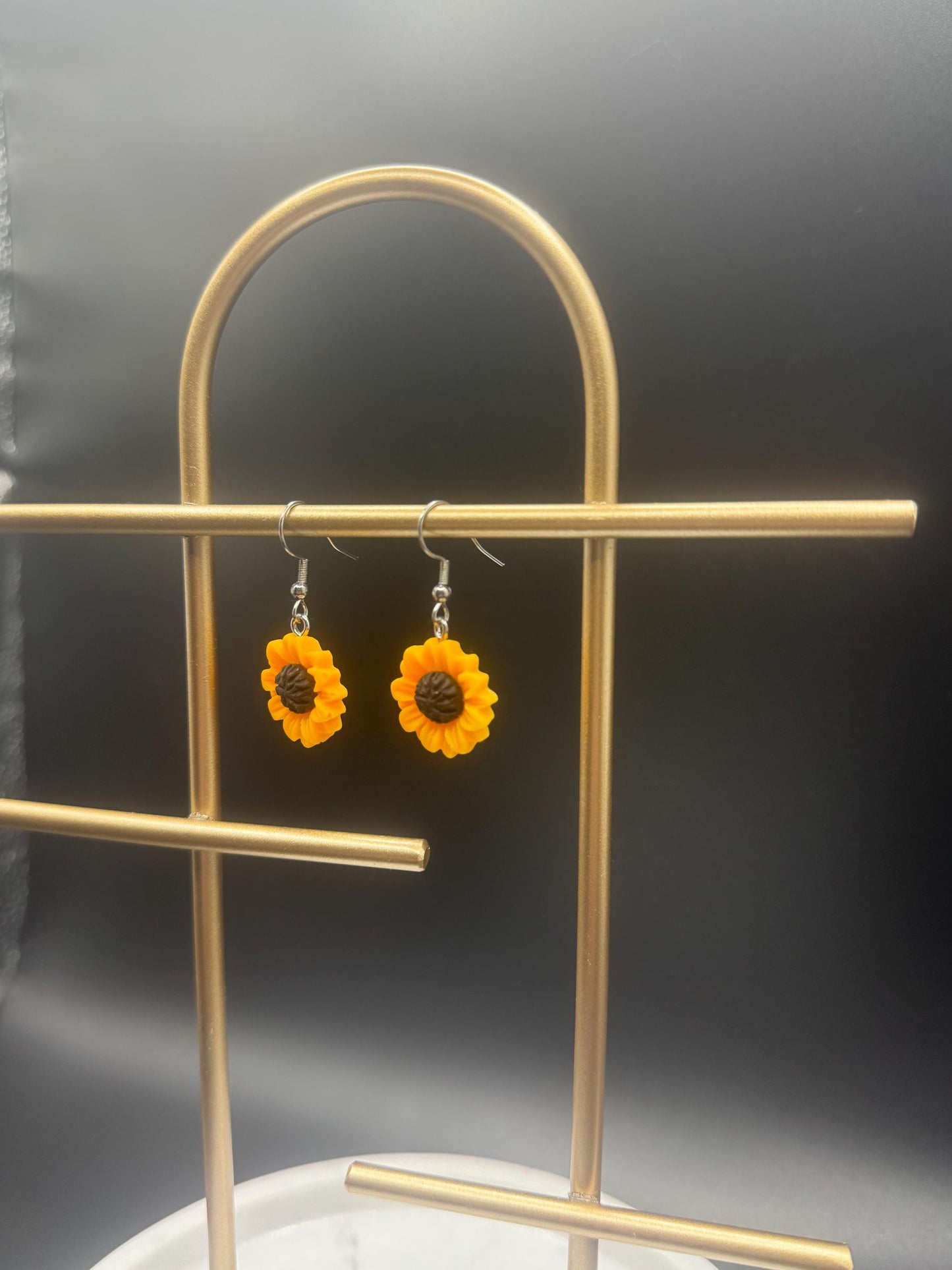 Sunflower Earrings ( Silver )