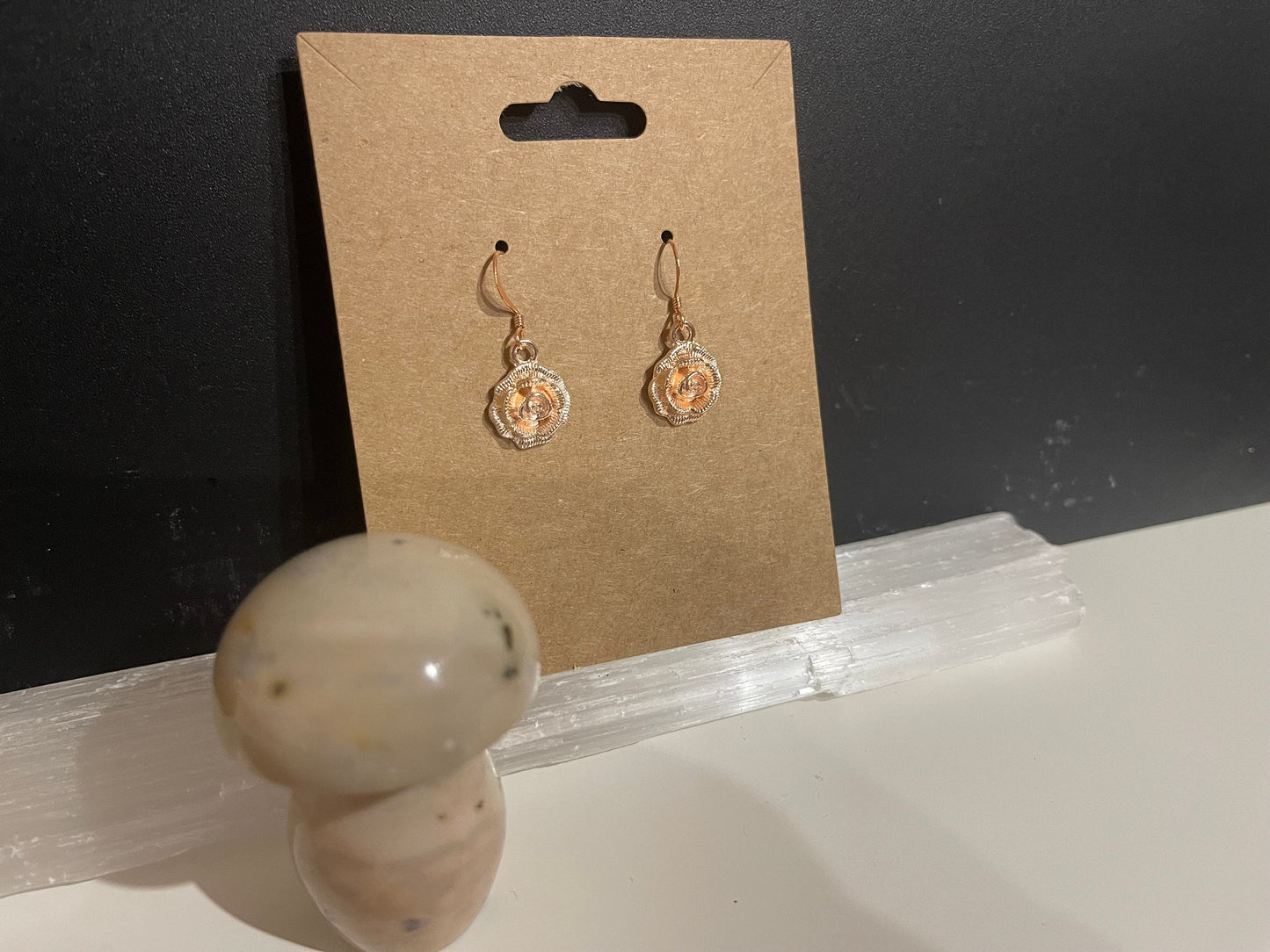 Rose Earrings ( Rose gold)