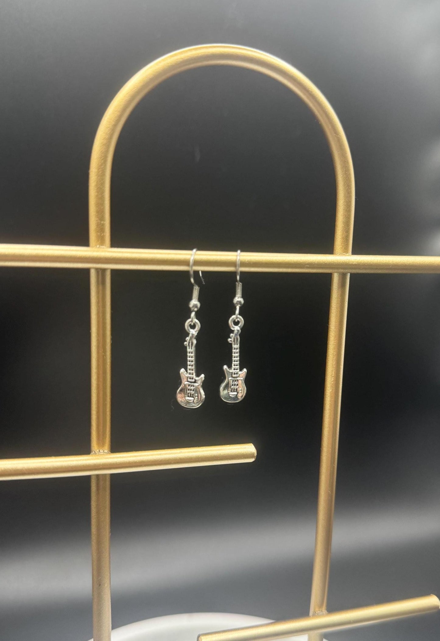 Guitar Earrings ( Silver )