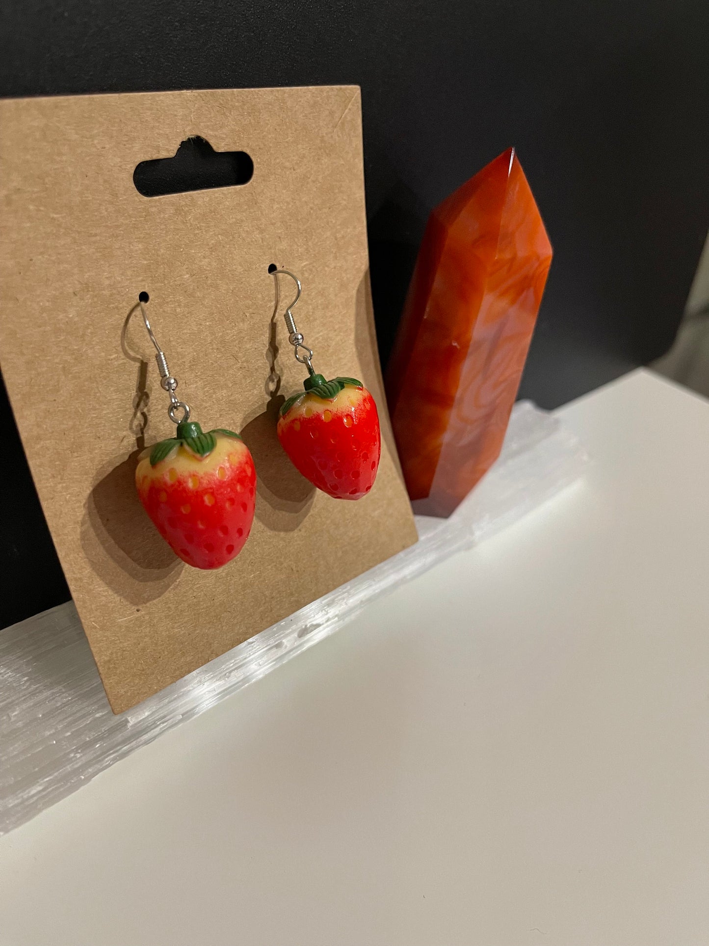 Strawberry Earrings ( Silver )