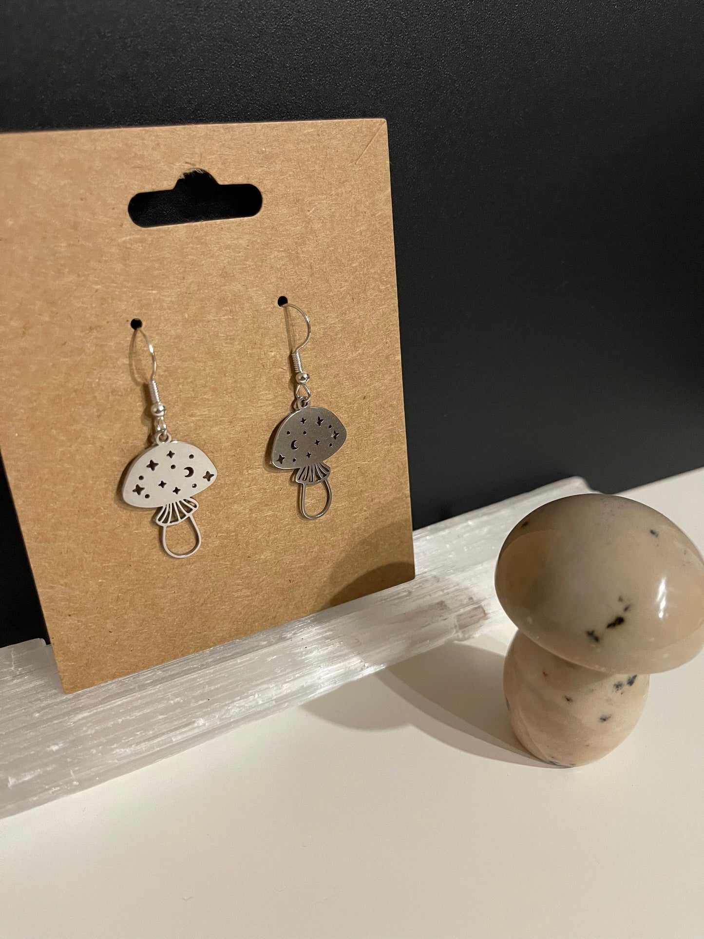 Galaxy Mushroom Earrings ( Silver )