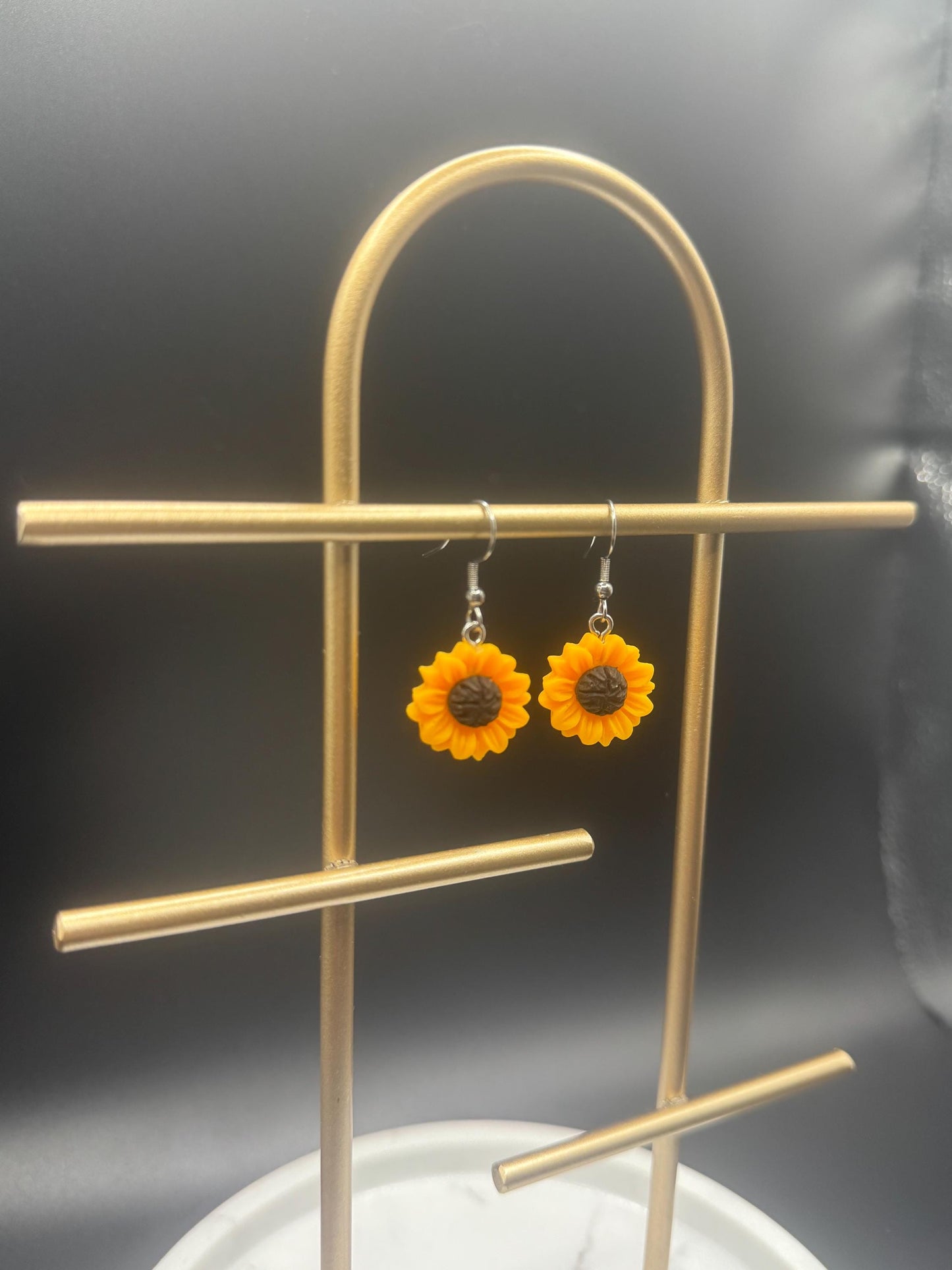 Sunflower Earrings ( Silver )