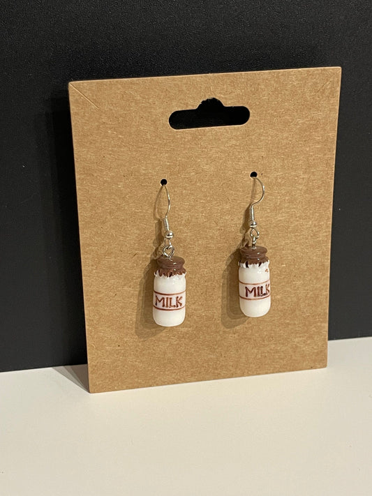 Chocolate Milk Earrings ( Silver)