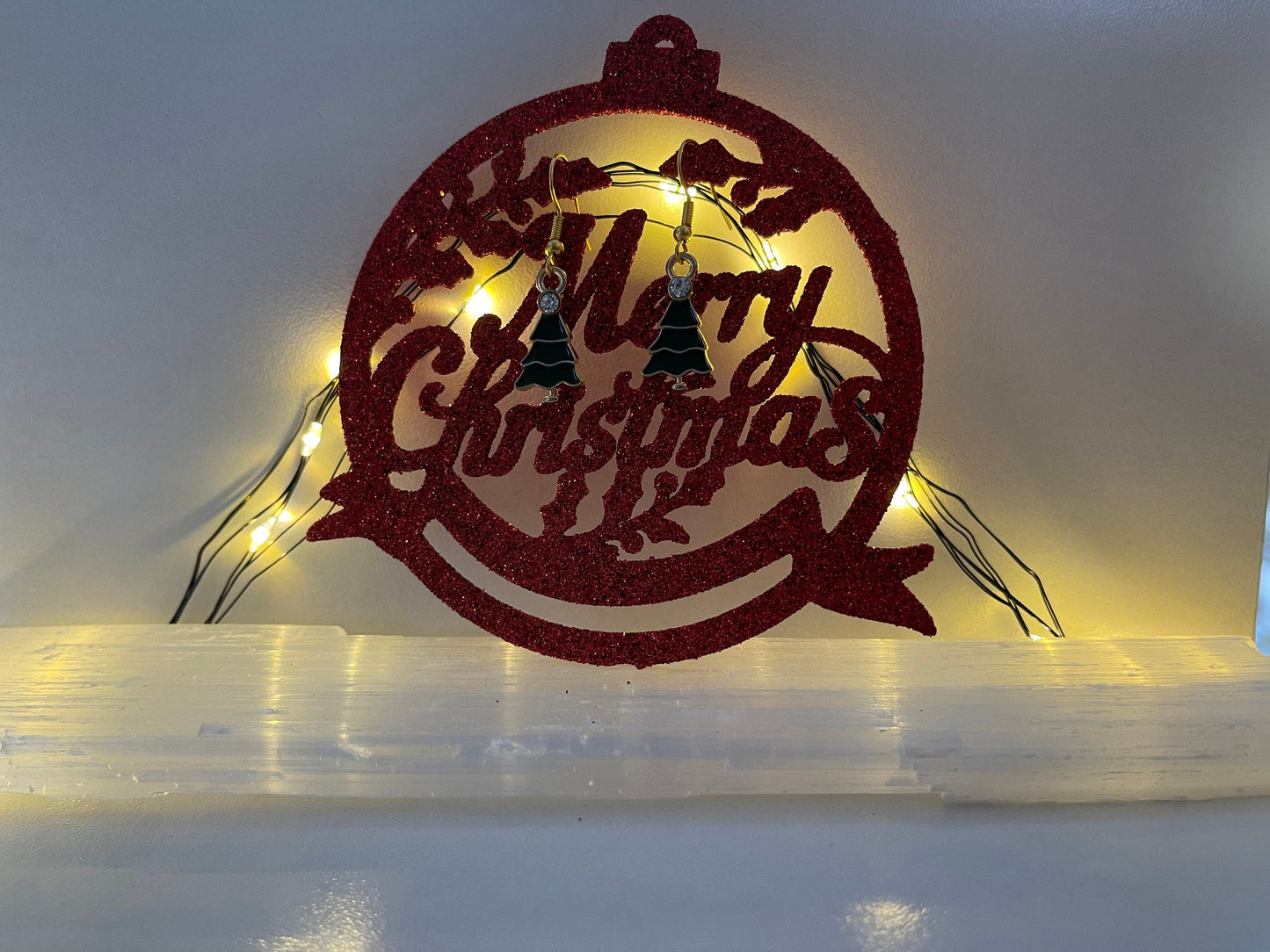 Christmas Tree Earrings ( Gold )