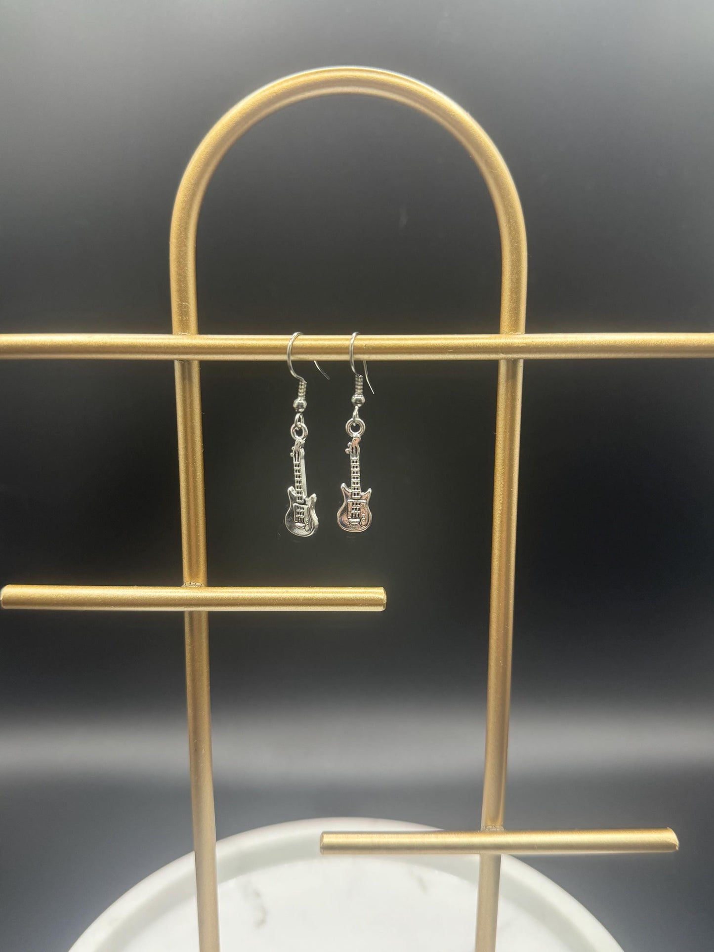Guitar Earrings ( Silver )