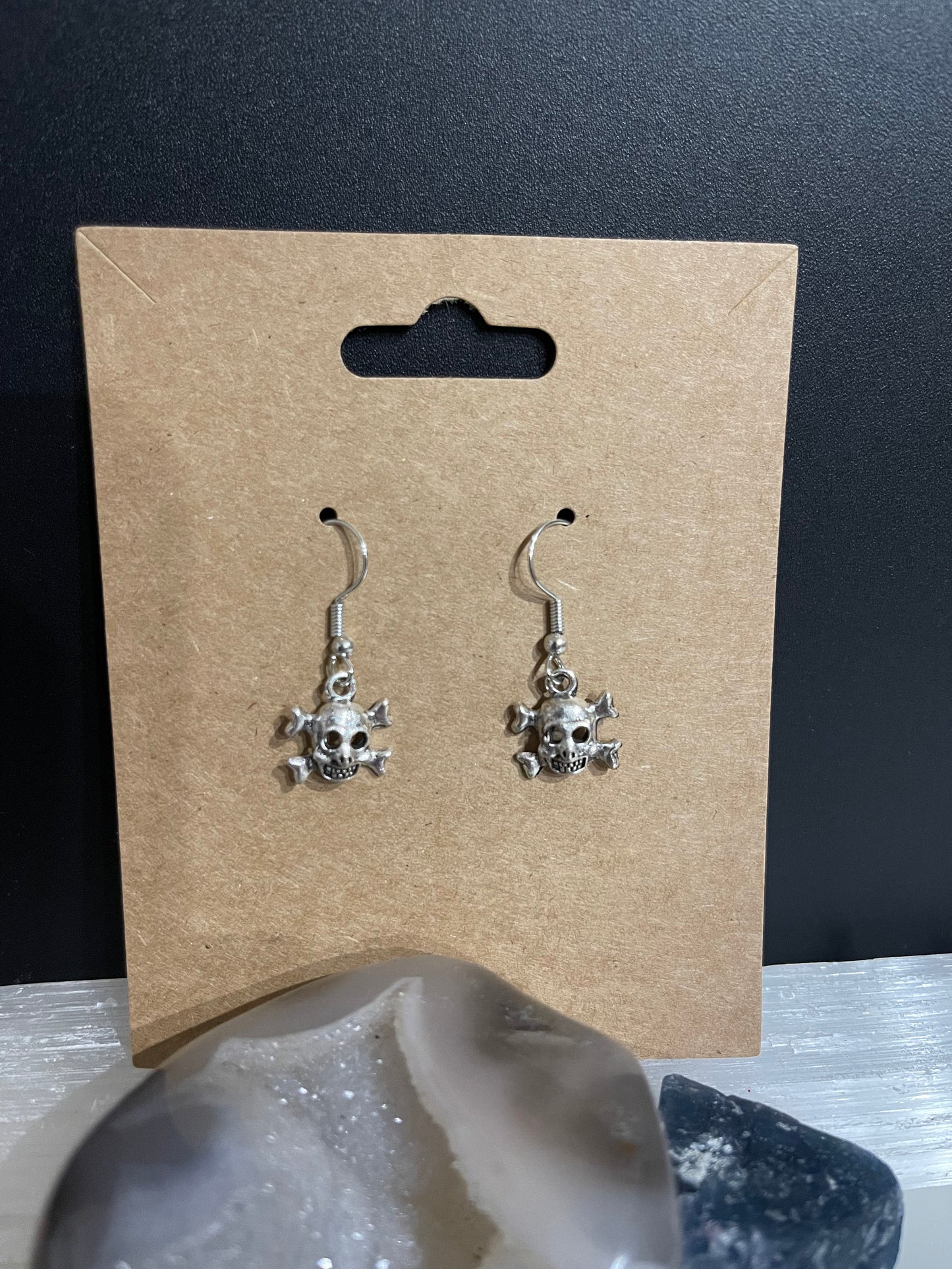 Cross Bone Earrings ( Silver )