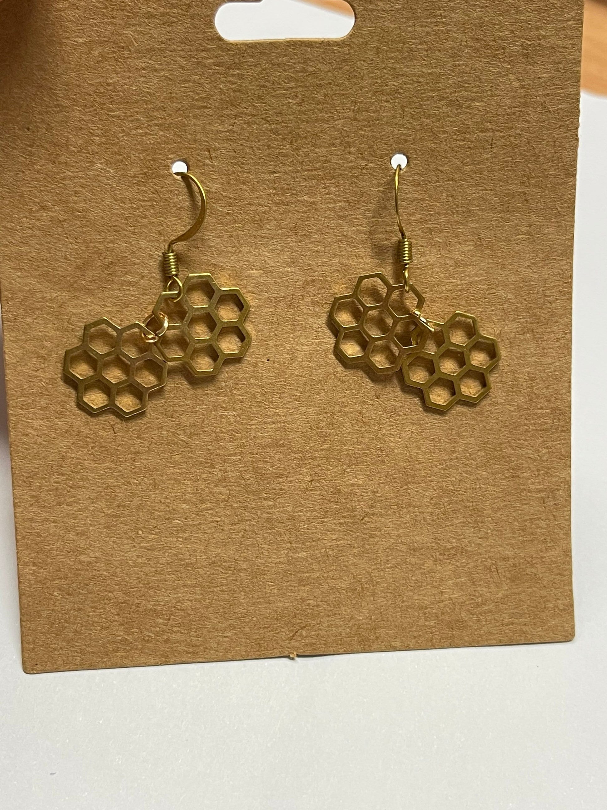 Honey Comb Earrings ( Gold )