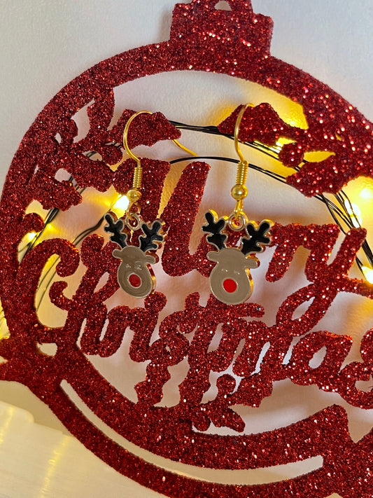 Reindeer Earrings ( Gold )