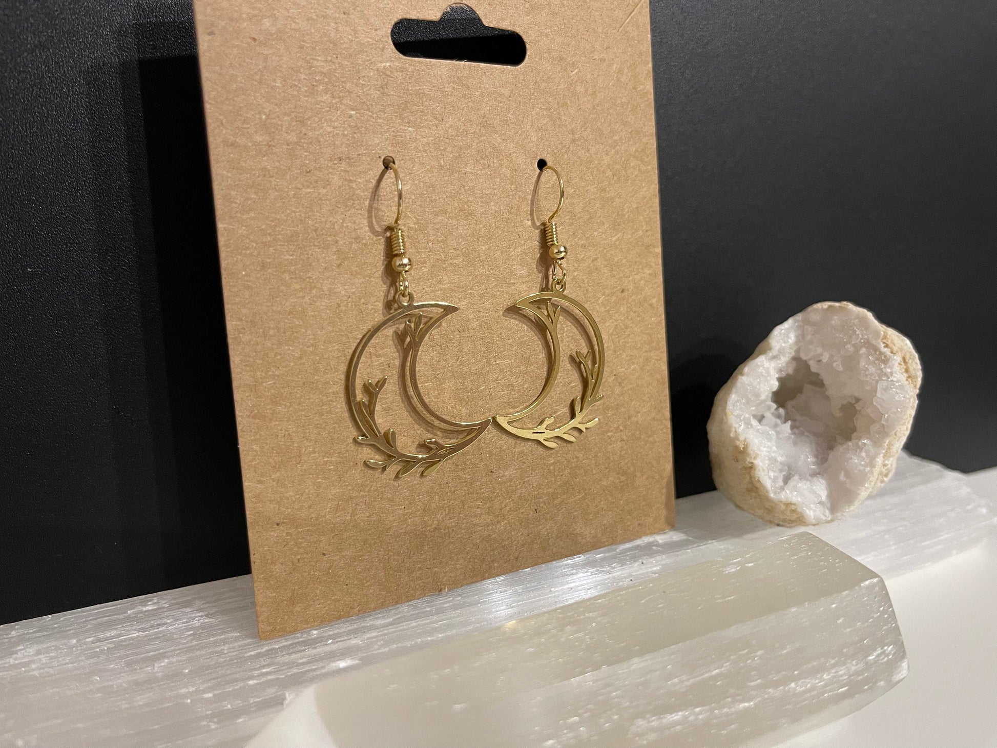 Gold Moon Earrings ( Gold )